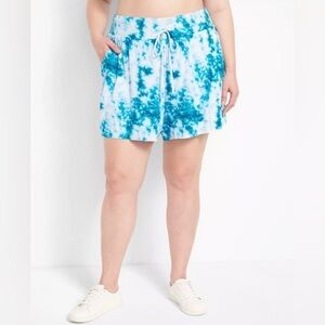 Lane Bryant Tie Die LIVI Knit Easy Swing Elastic Waist Short Size 22/24 NWOT